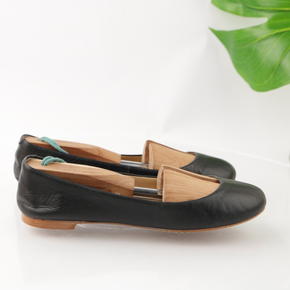 Lucky Brand Shoes Womens Entaill Ballet Flats Size 6.5 Black Leather Slip On Low